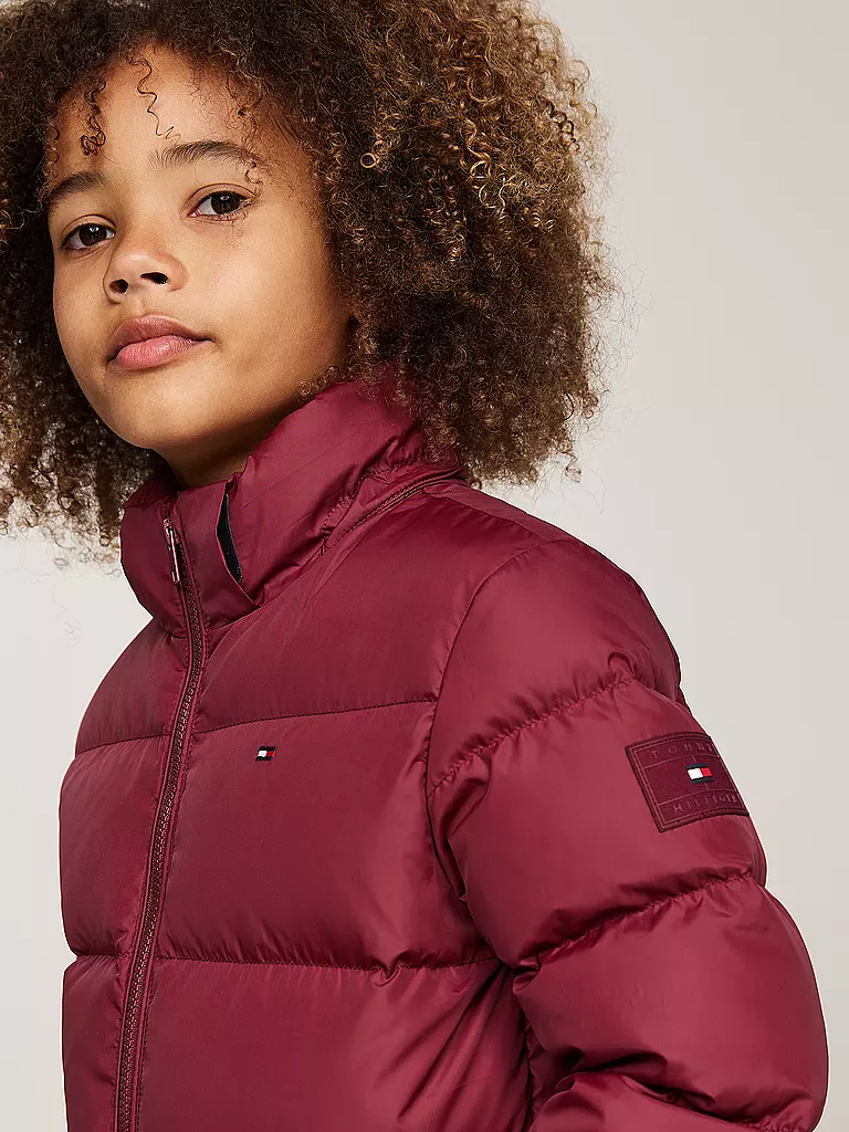 TOMMY HILFIGER Jungen Steppjacke dunkelrot
