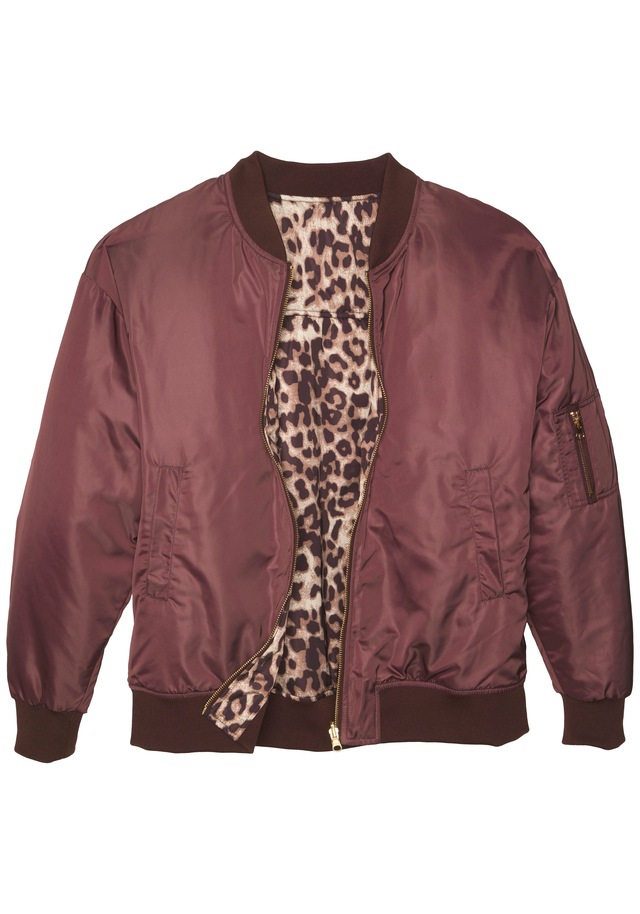 Buffalo Wendejacke mit Uni/Leoprint, Bomberjacke, modisch