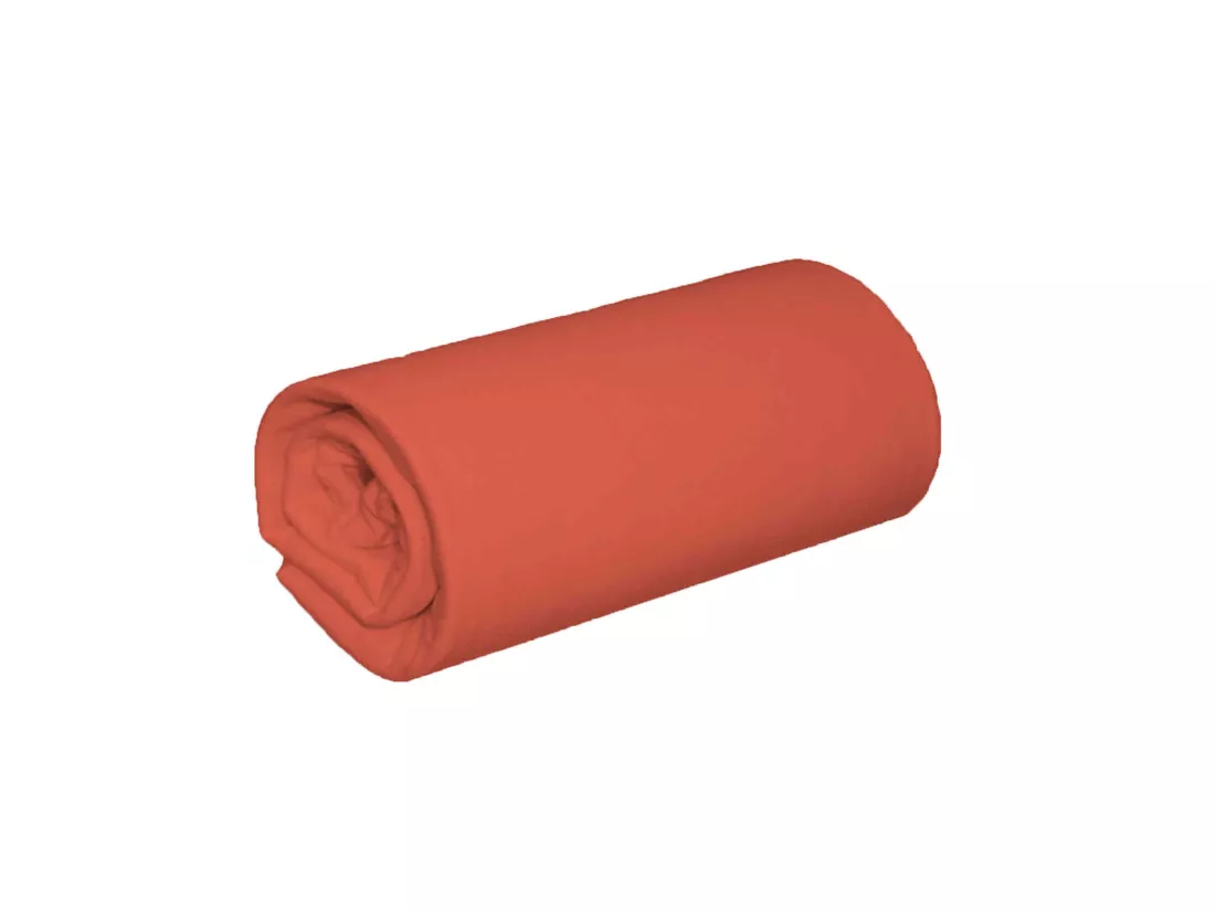 Drap housse jersey orange terracotta bonnet 30 cm 70/80x190/200