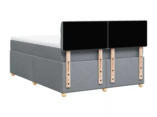 Sommier à lattes de lit avec matelas Gris clair 140x190cm Tissu