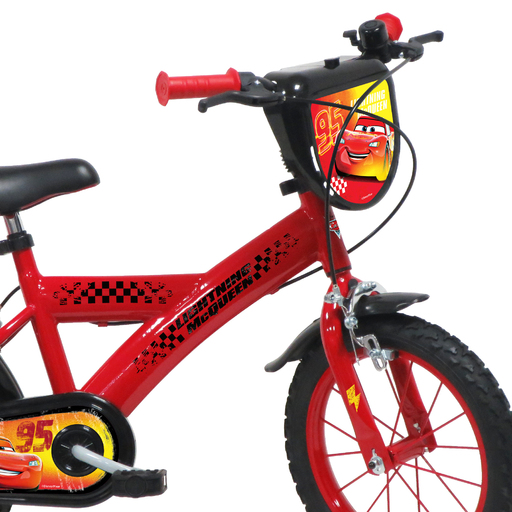 Bicicleta infantil Cars de 14 polegadas para crianças de 4 a 6 anos