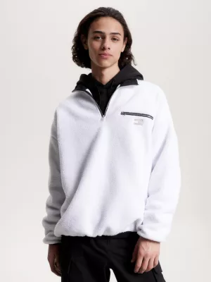 Moletom essencial tonal com zíper até a metade em sherpa
