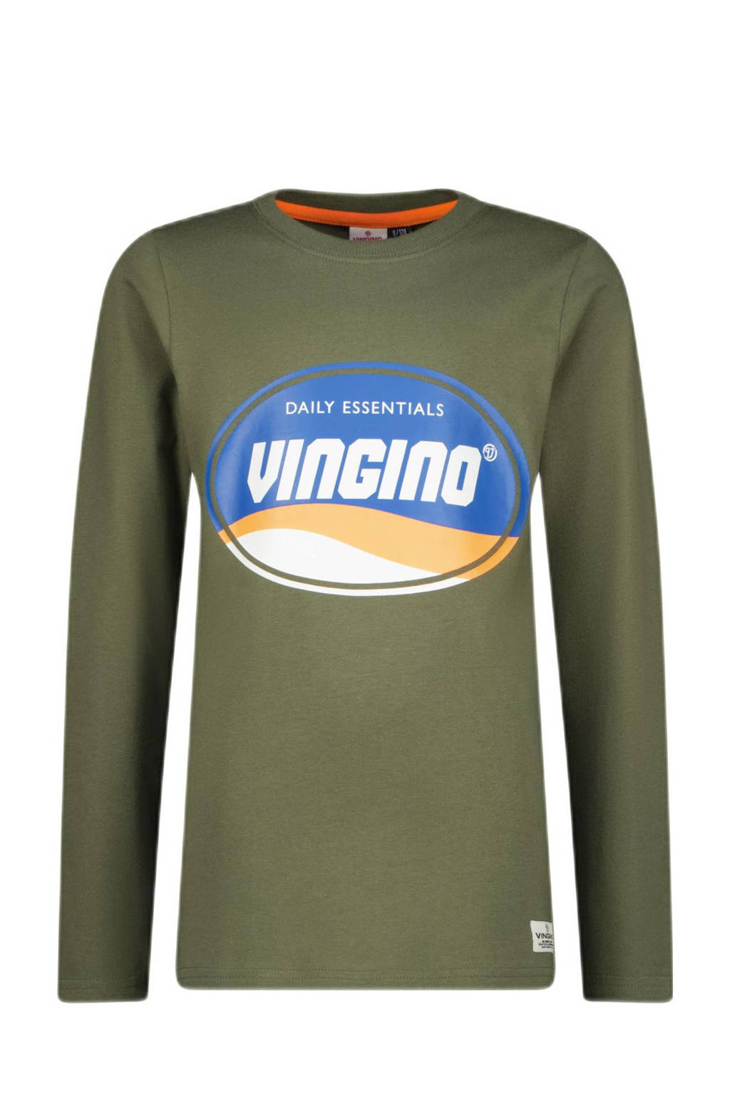 Vingino longsleeve Vior met printopdruk mosgroen