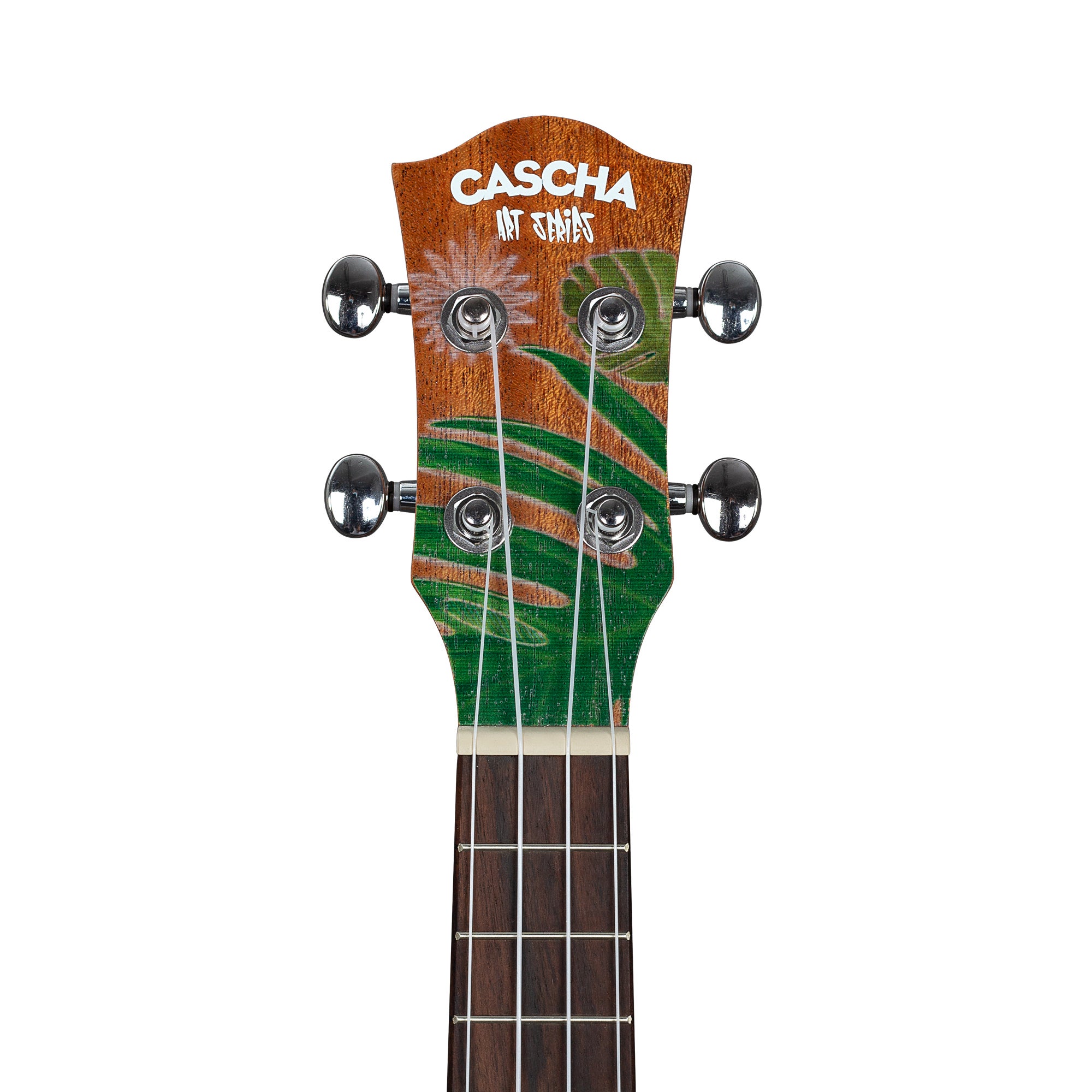 Cascha HH 2606 Art Series Leafy concert ukelele massief spar bovenblad met gigbag