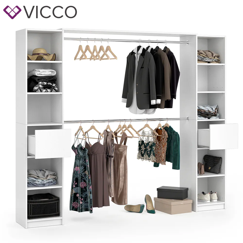Vicco Kleiderschrank GUEST - Oberplatte Schrank Erweiterung mit Kleiderstange