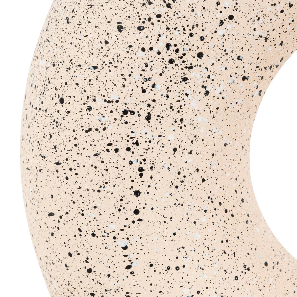 VASE CIRCLE CERAMIQUE BLANC NOIR H.30CM