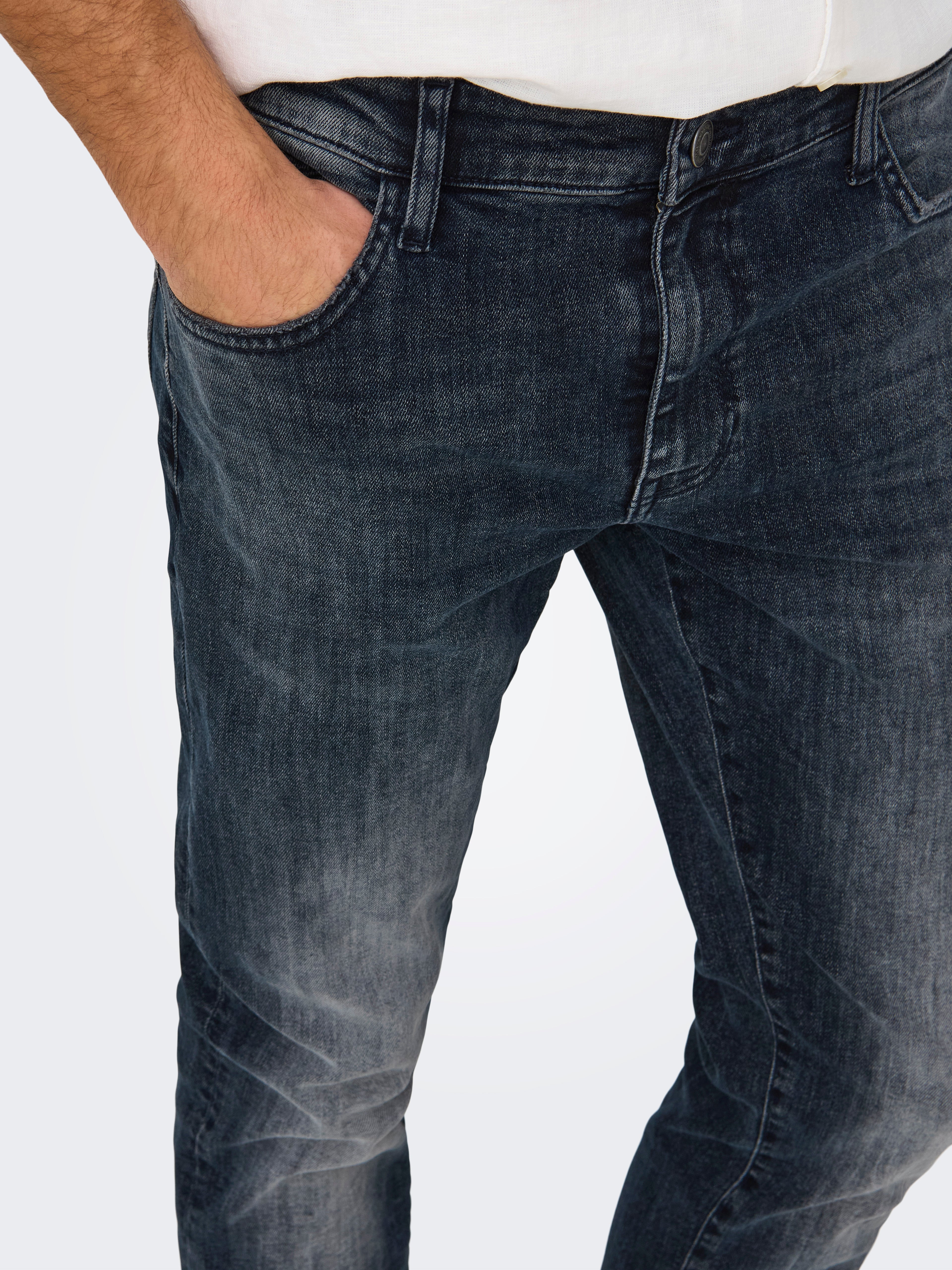 ONSLOOM Niedrige Taille Slim Fit Jeans Blue Black Denim