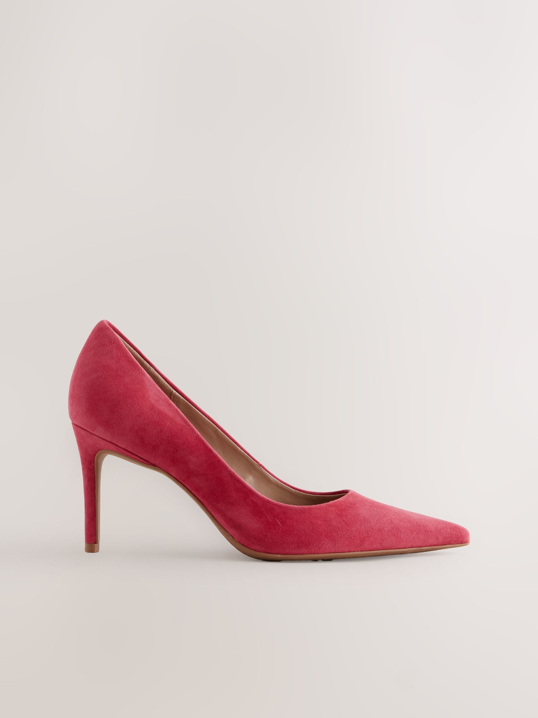 Rood suède - Leren mid-court pumps