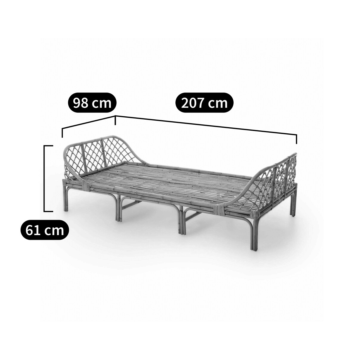 AM.PM<br>Cama infantil de vime com base, Katsuki