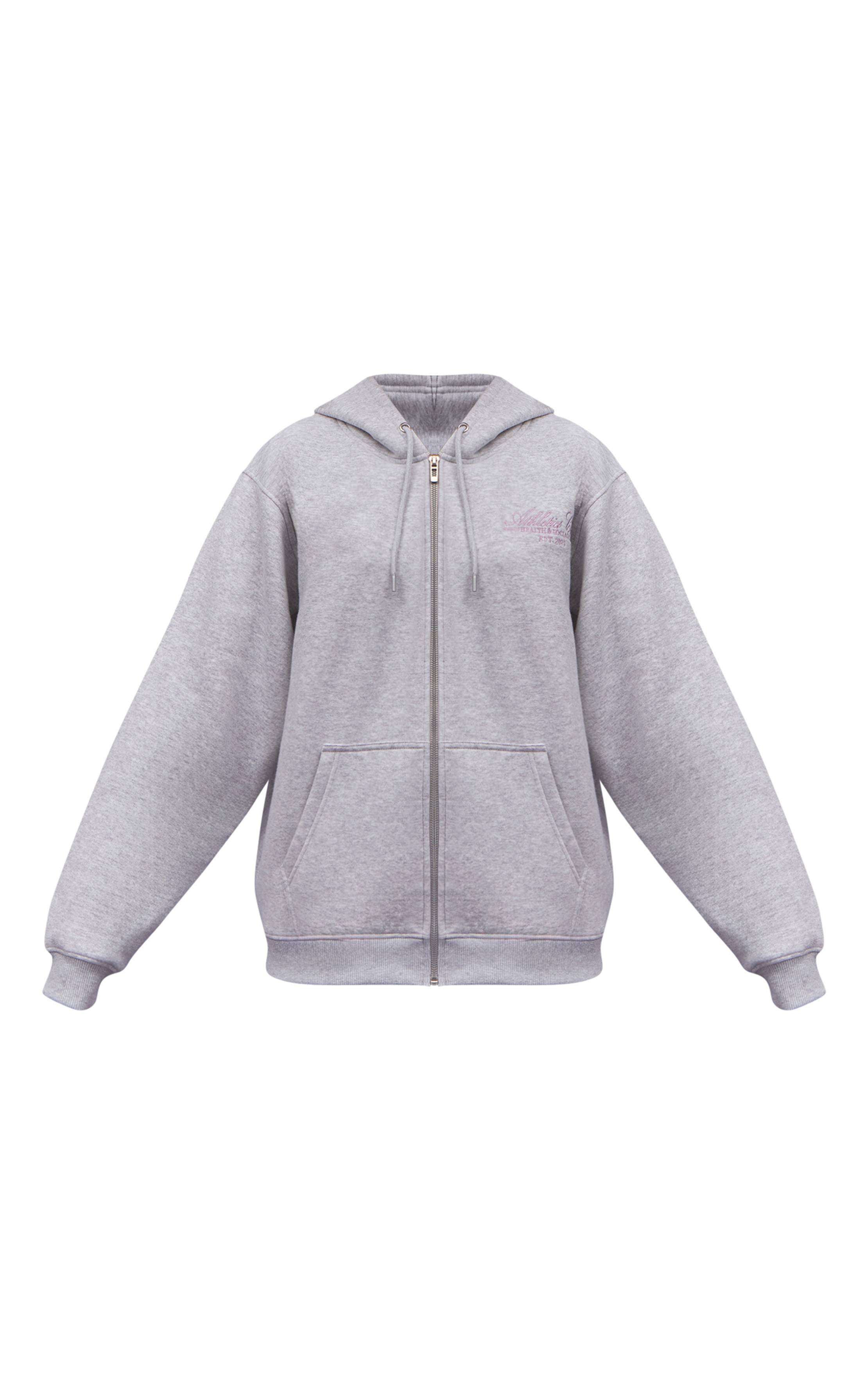 Gris Cendré Sweat À Casynthétiqueche Zippé Oversize En Molleton De Coton Athletics Club