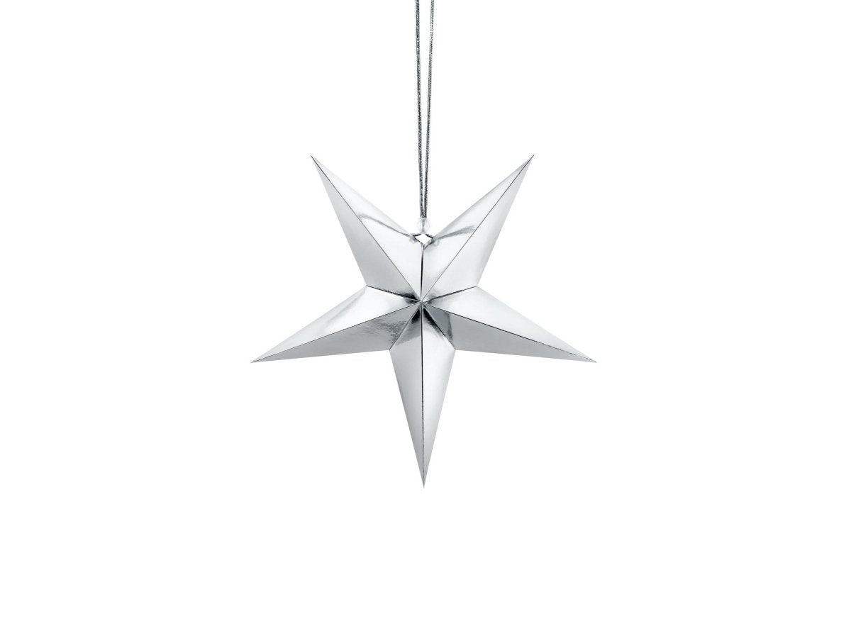 Zilveren Lampion Ster 30cm