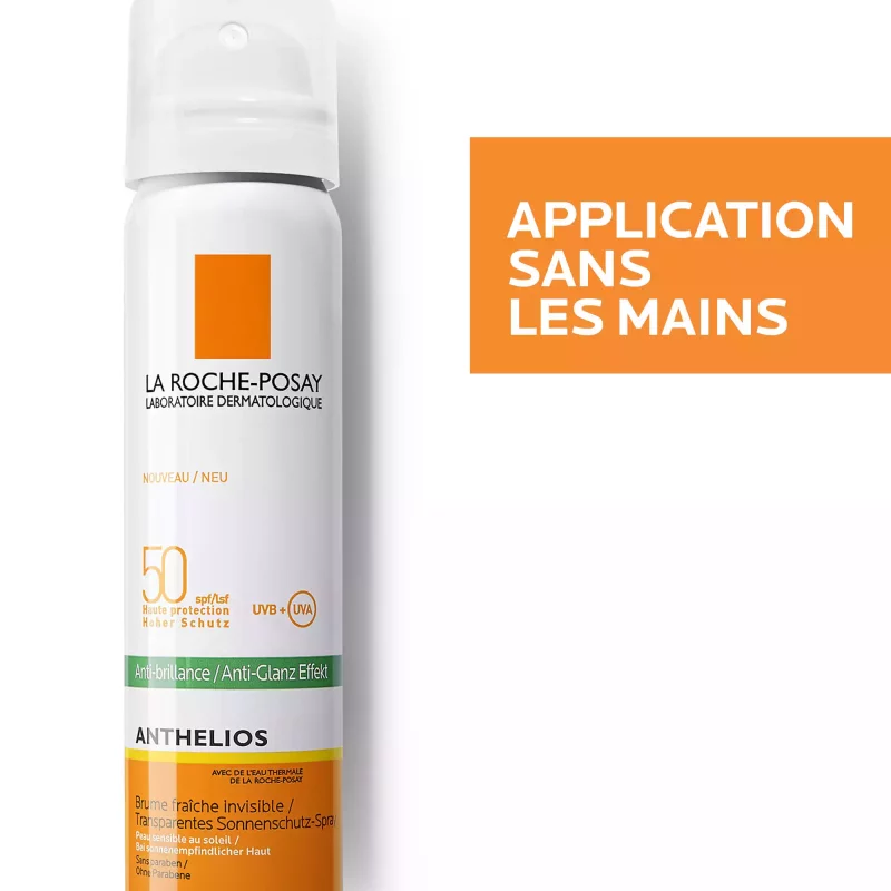 Anthelios Crème Solaire en Brume Fraîche Anti-Brillance Visage SPF50 Avec Parfum - 75ml