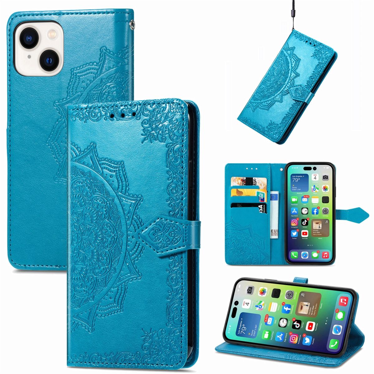 Hülle Handy Schutz für Apple iPhone 15 Case Cover Klapp Tasche Wallet Etuis Neu