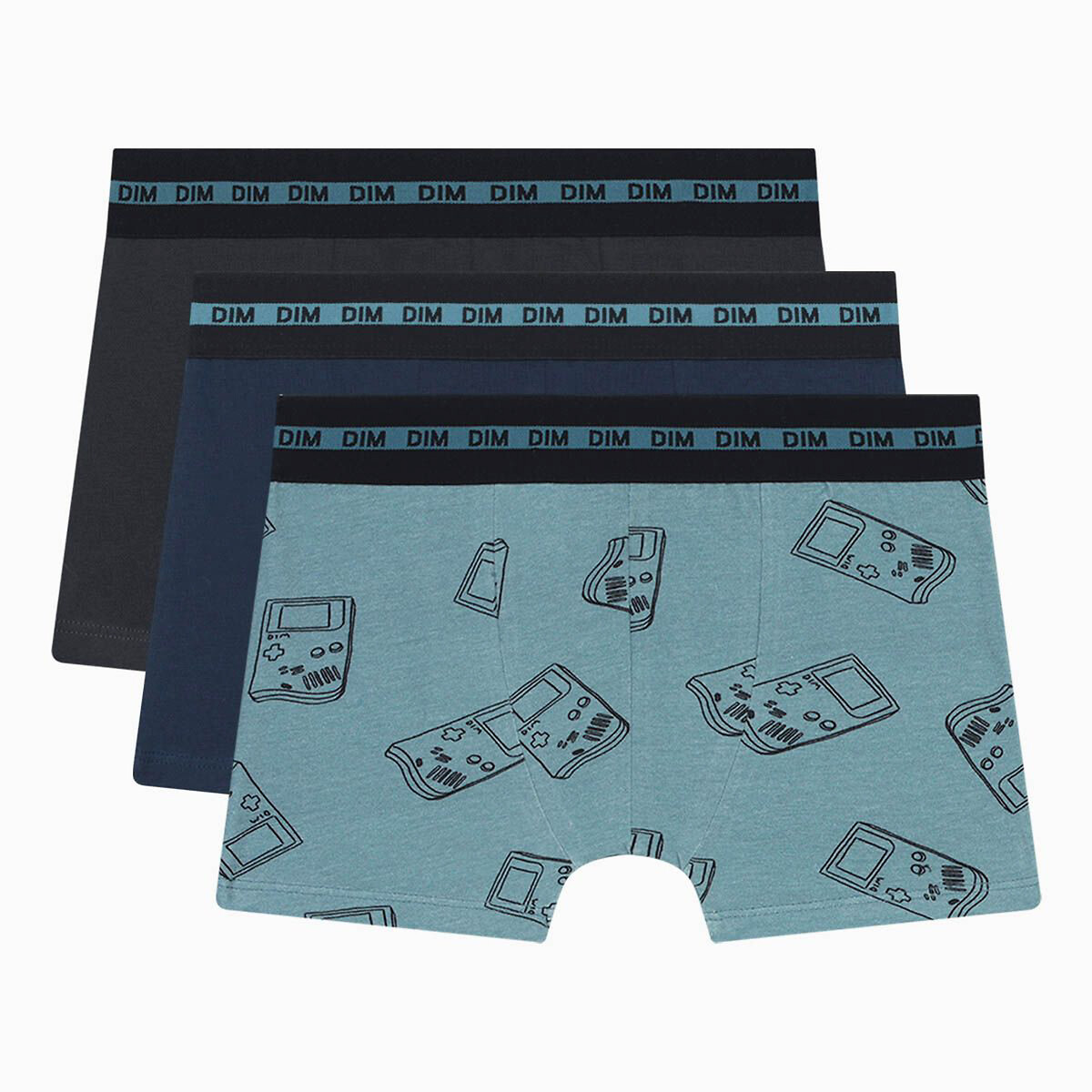 DIM<br>Conjunto de 3 cuecas boxer de algodão elástico