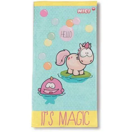 NICI Theodor and Friends Strandtuch Einhorn-Wal Rainbow Bubble, 70 x 140 cm