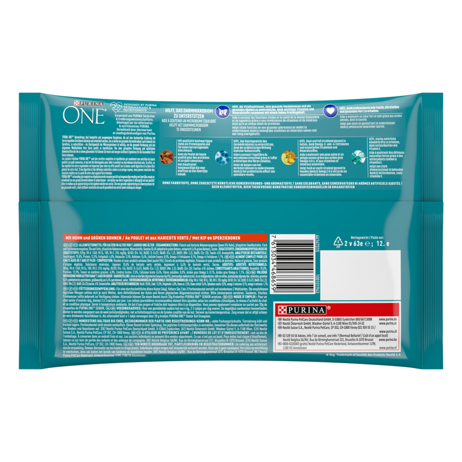 Purina ONE Katzenfutter Senior 7+ in Sauce Huhn 4x85g