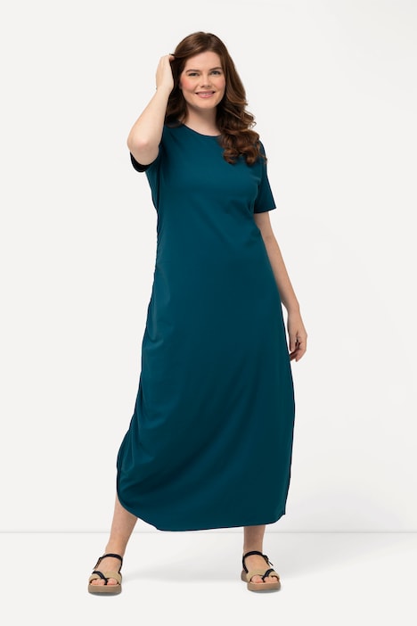 Jersey-Maxikleid, Rundhals, Halbarm, Biobaumwolle