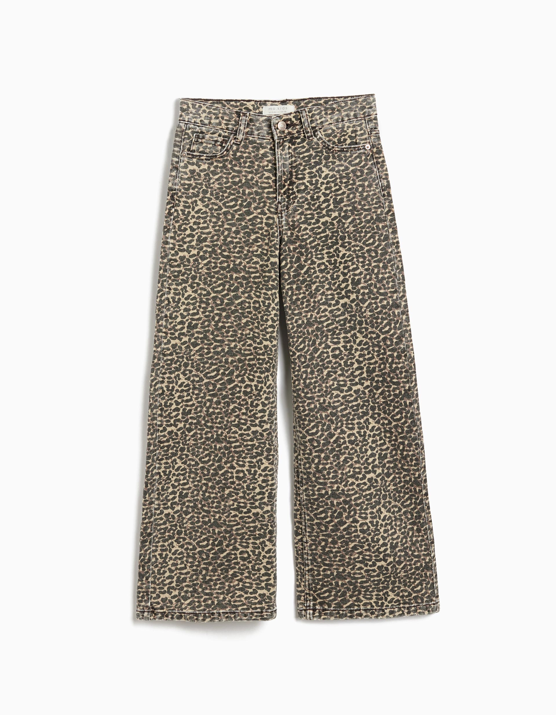 Calças Wide Leg de Animal Print, Menina, Castanho