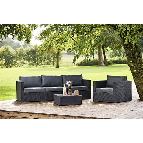 Pisa sofa med stol og bord - sort