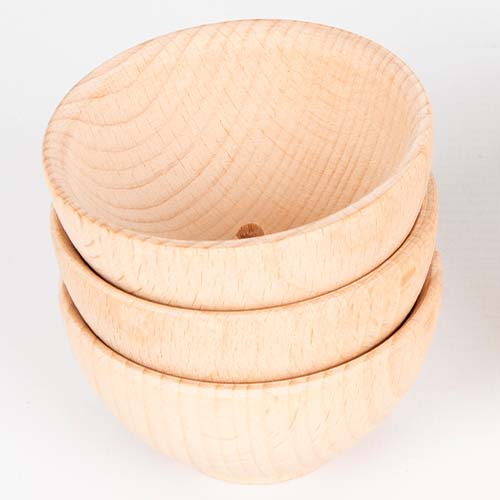 Tickit houten bakjes naturel - Ø 7 cm - 3st