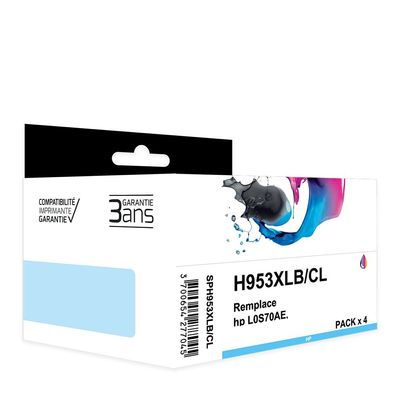 Cartouche compatible HP 953XL - Pack de 4 - noir, cyan, magenta, jaune - Switch