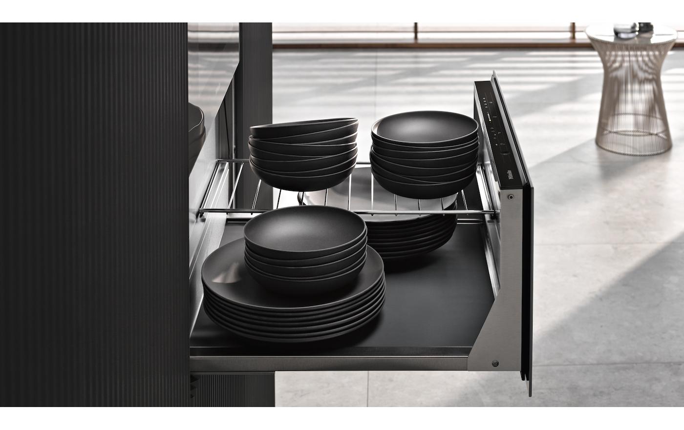 Wärmeschublade ESW 7020 125 Gala Ed<br>Grifflose Gourmet-Wärmeschublade zum Vorwärmen von Geschirr und Warmhalten von Speisen