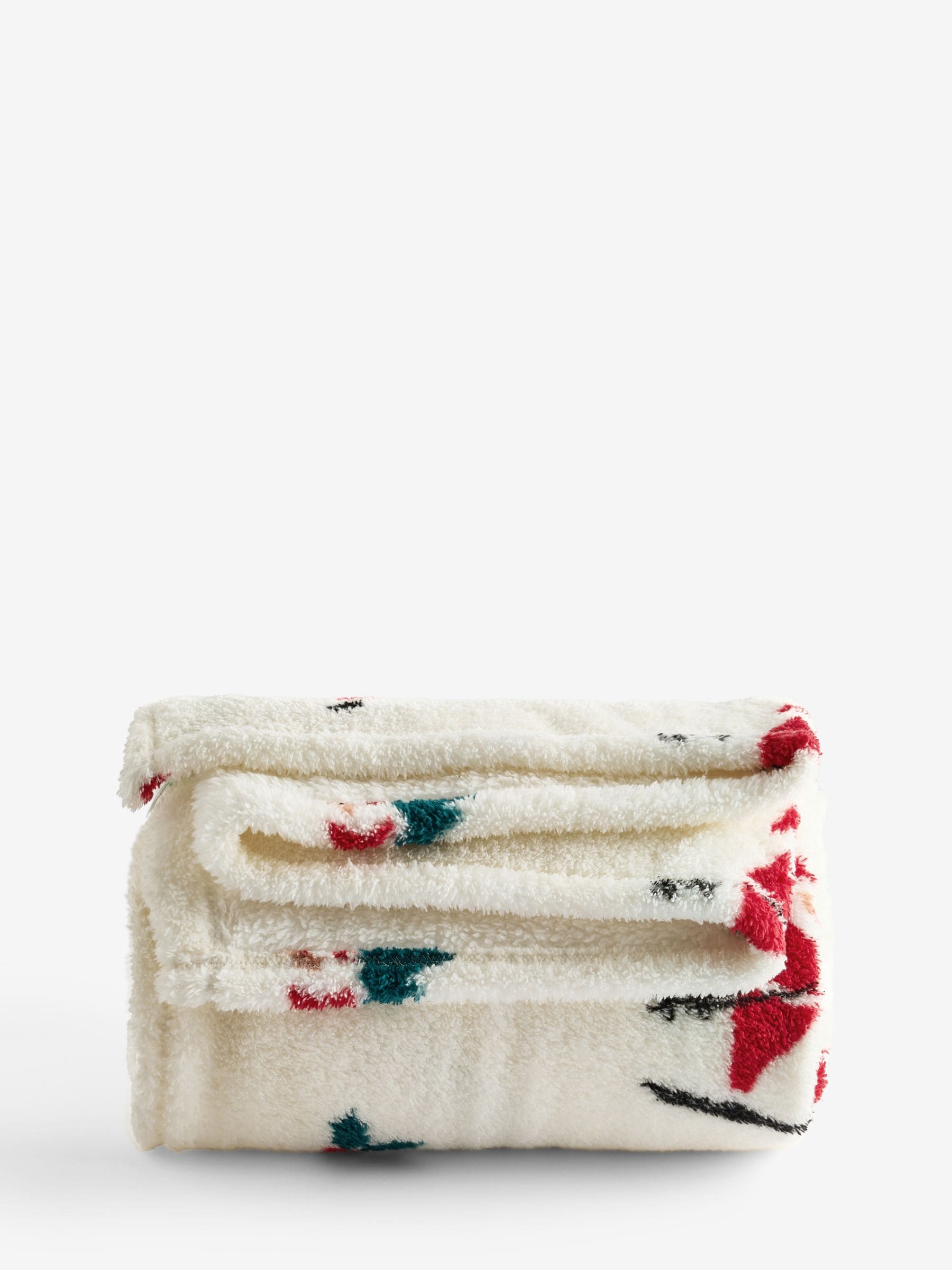 Fleece bedloper met kerstmannenprint