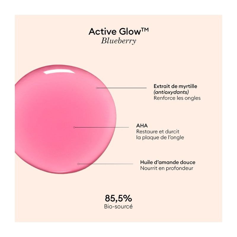 Vernis soin hydratant Active Glow Blueberry Manucurist 15ml