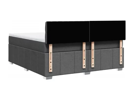 Sommier à lattes de lit avec matelas Gris foncé 180x200cm Tissu