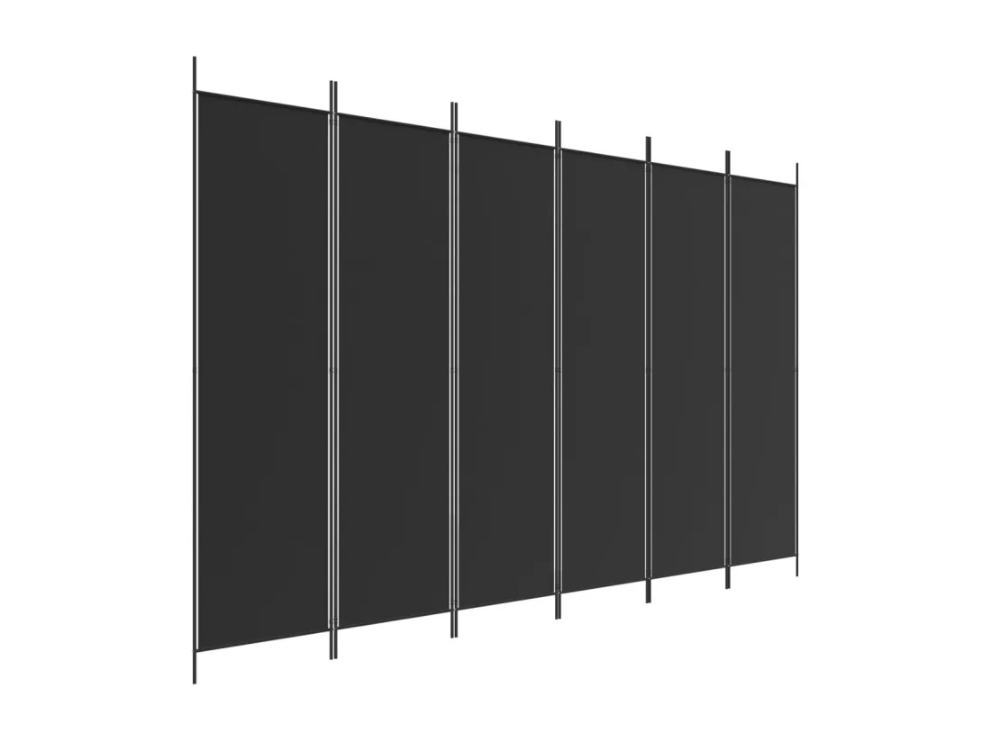 Cloison de séparation 6 panneaux Noir 300x200 cm Tissu