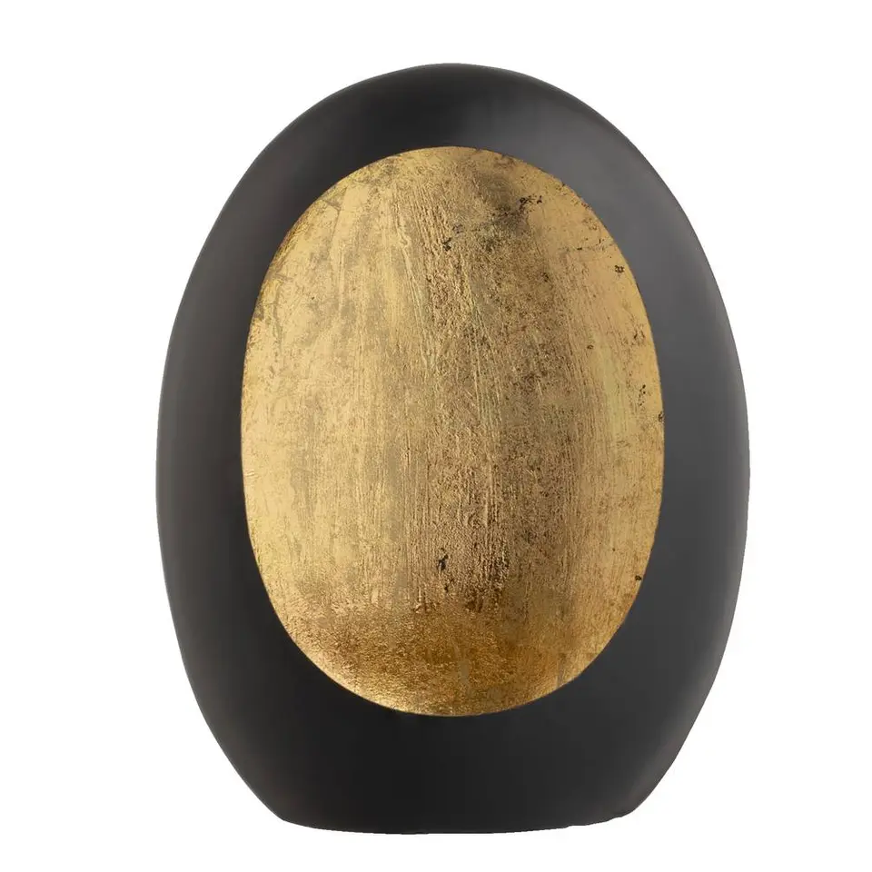 Windlicht Brygge - Zwart/Goud - 38x29x16 cm