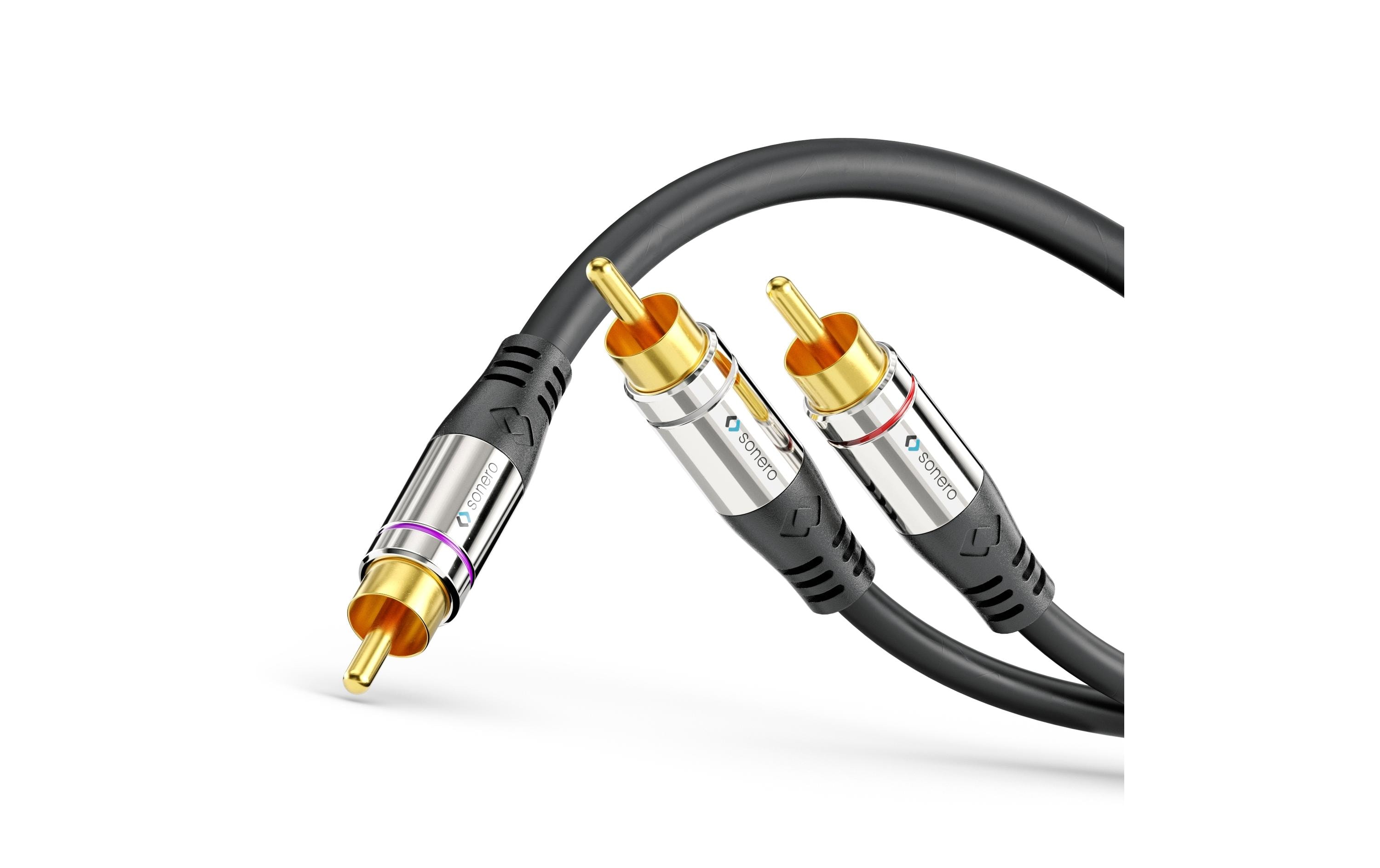 Subwoofer Stereo / Mono Y-Kabel Cinch - Cinch 2 mSubwoofer Stereo / Mono Cinch Audio Y-Kabel