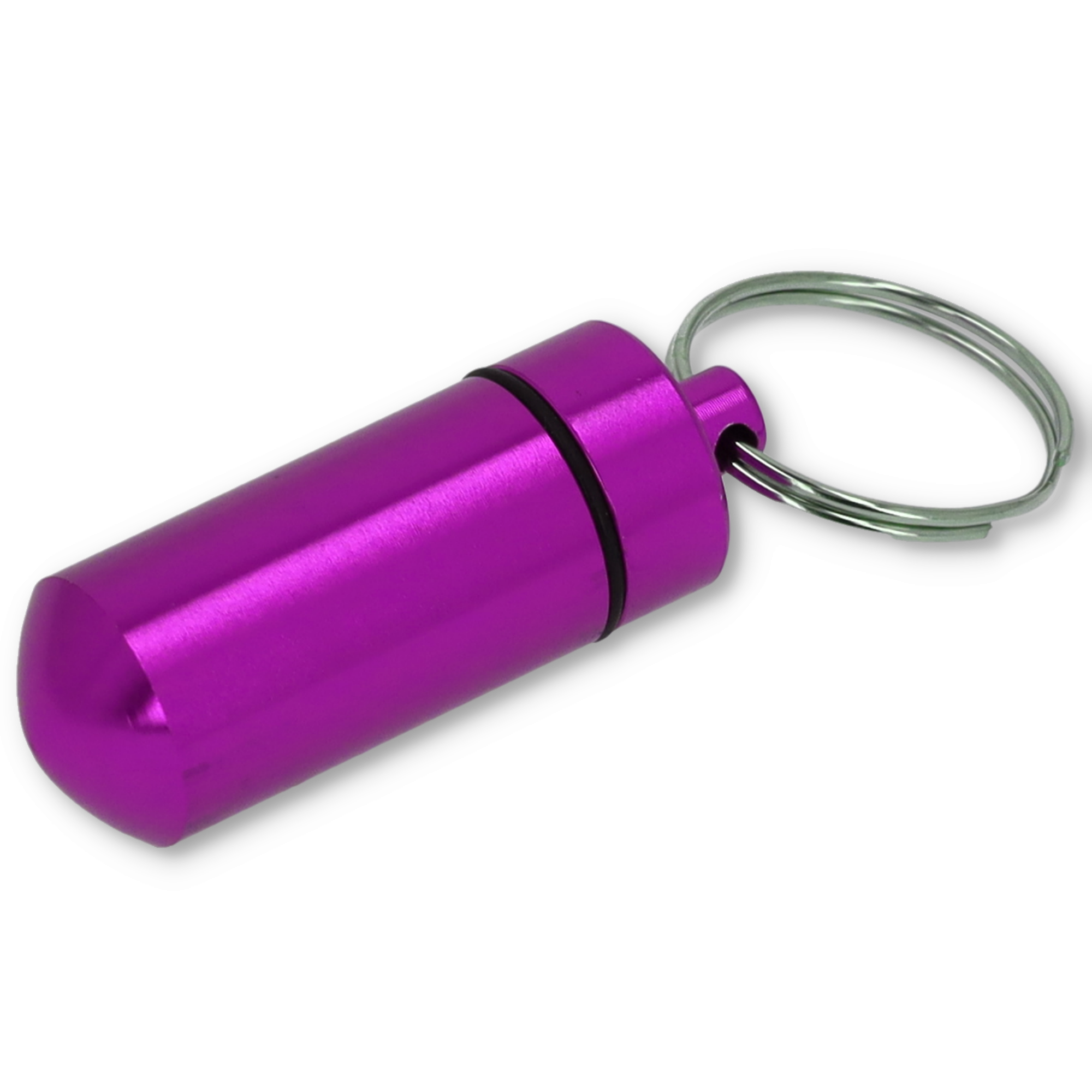 (40x17mm) Metall Medikamenten Dosierer Dosett Tablettenbox Supplements Pillendose Schlüsselanhänger - Lila