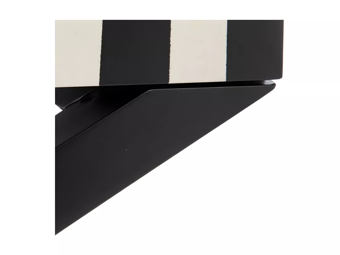 Armoire de salon 4 portes Cheval Noir & Blanc/Bois - GENNA