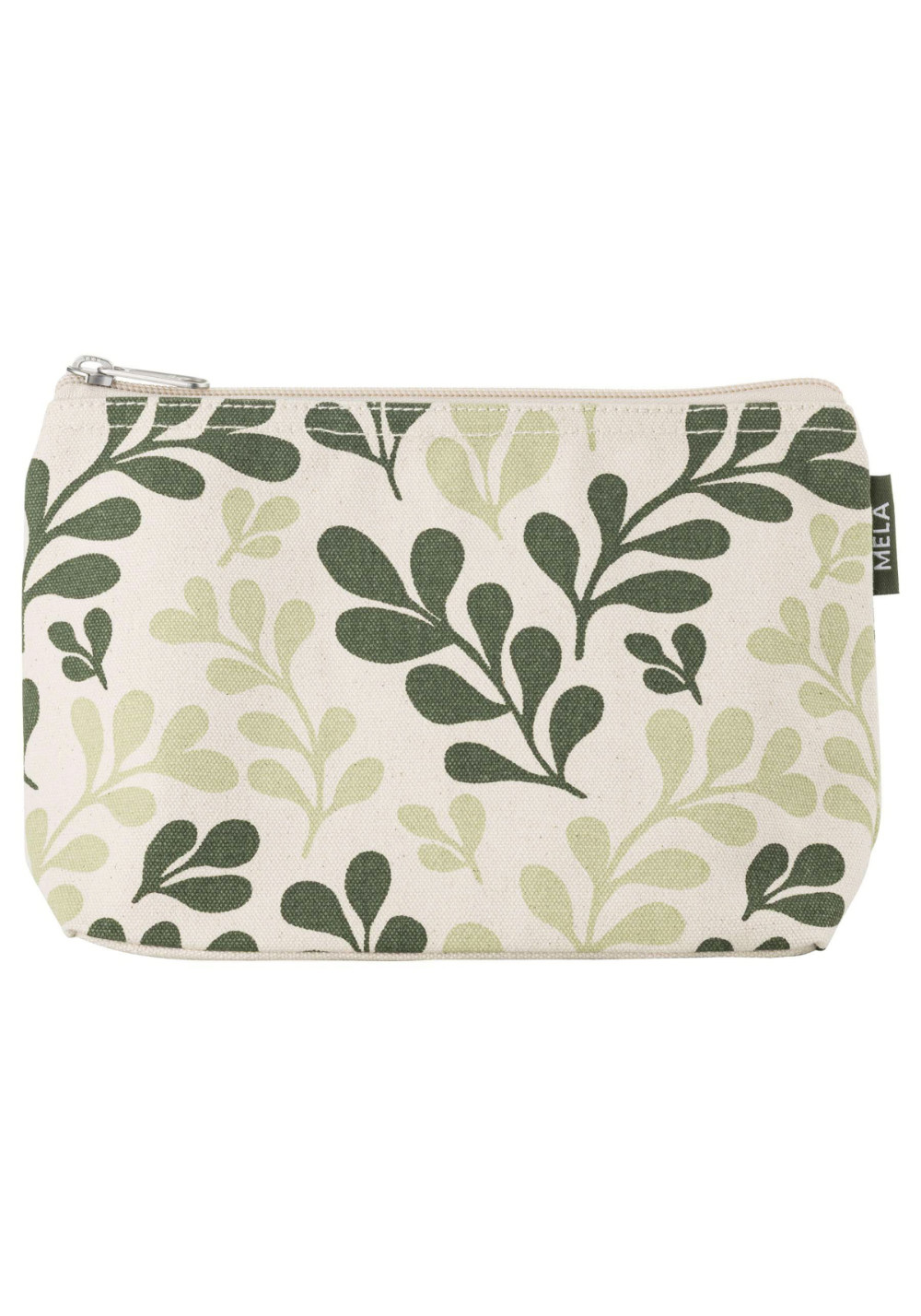 Mela Grosse Kosmetiktasche Big Pouch Greige/Green Leaf Print