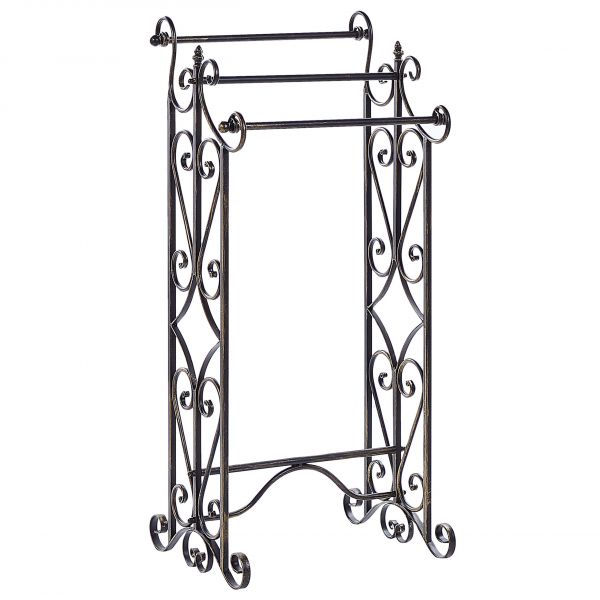 Beliani Suporte para Toalha Chillan de Ferro Preto 45x34x90