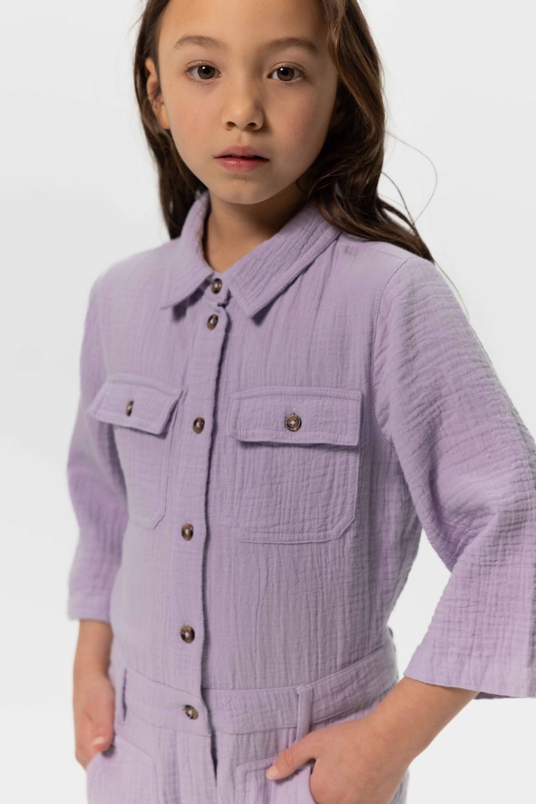 Lavendel mousseline jumpsuit
