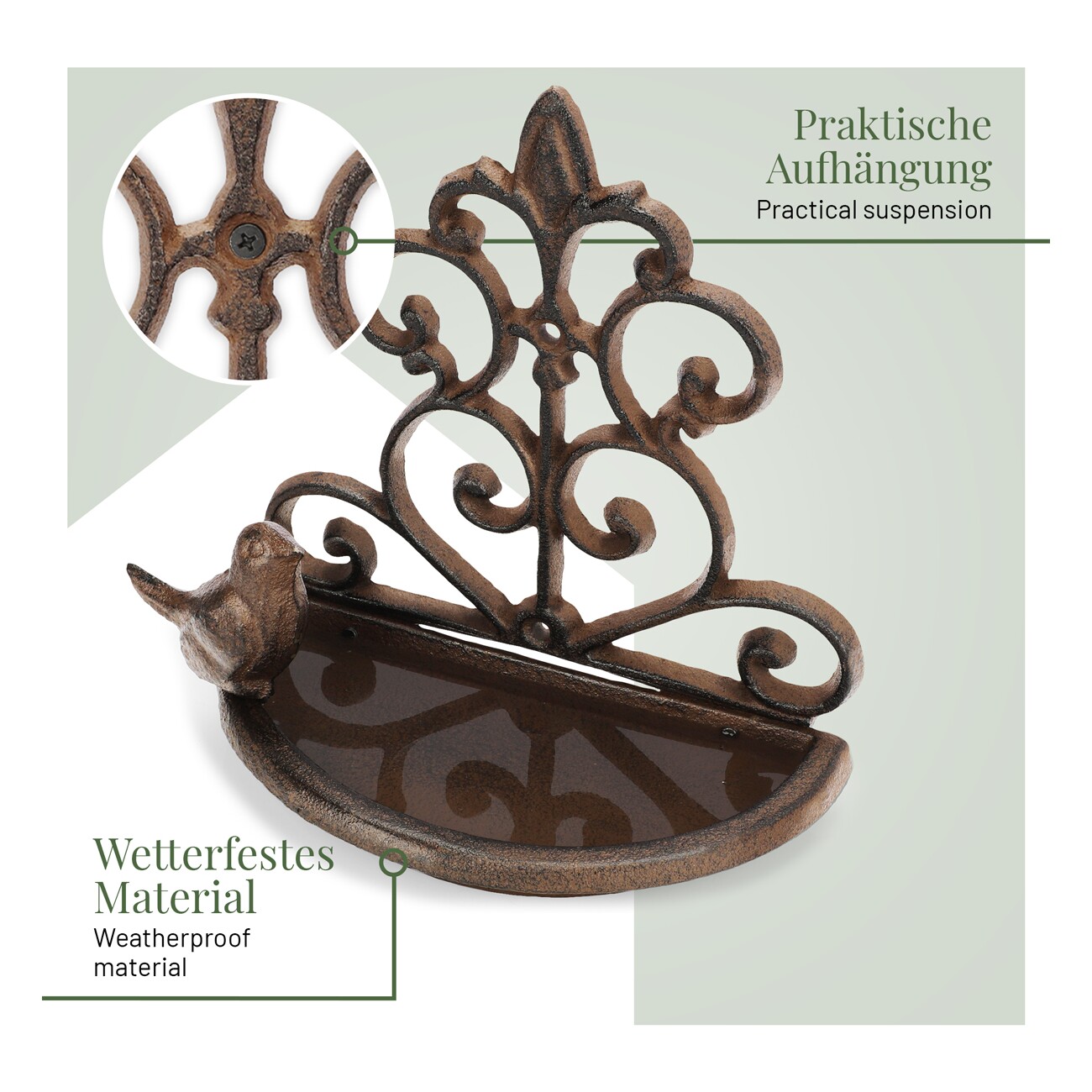 WILDLIFE HOME Vogeltränke mit Wandhalterung
