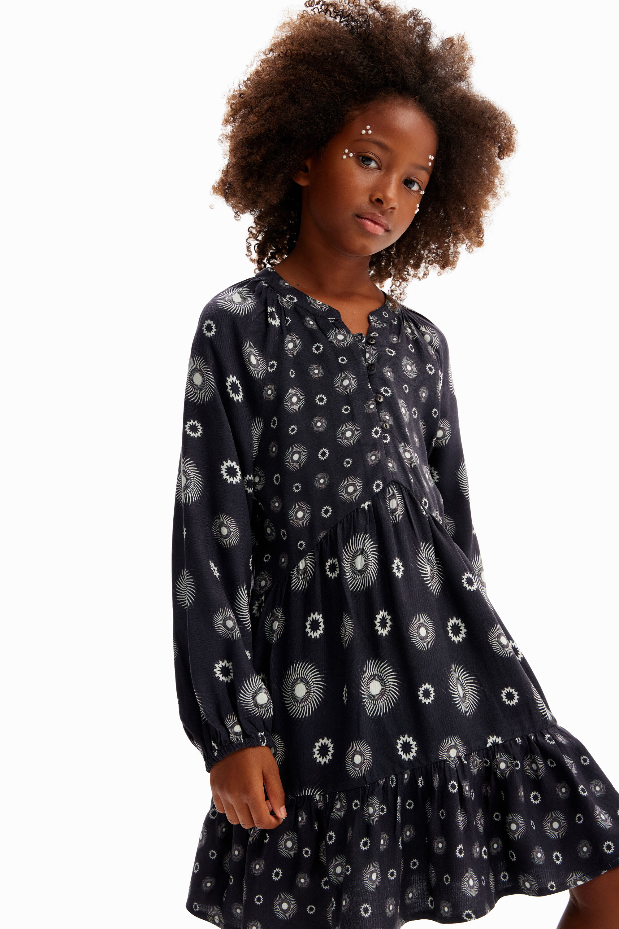 Vestido com estampa geométrica