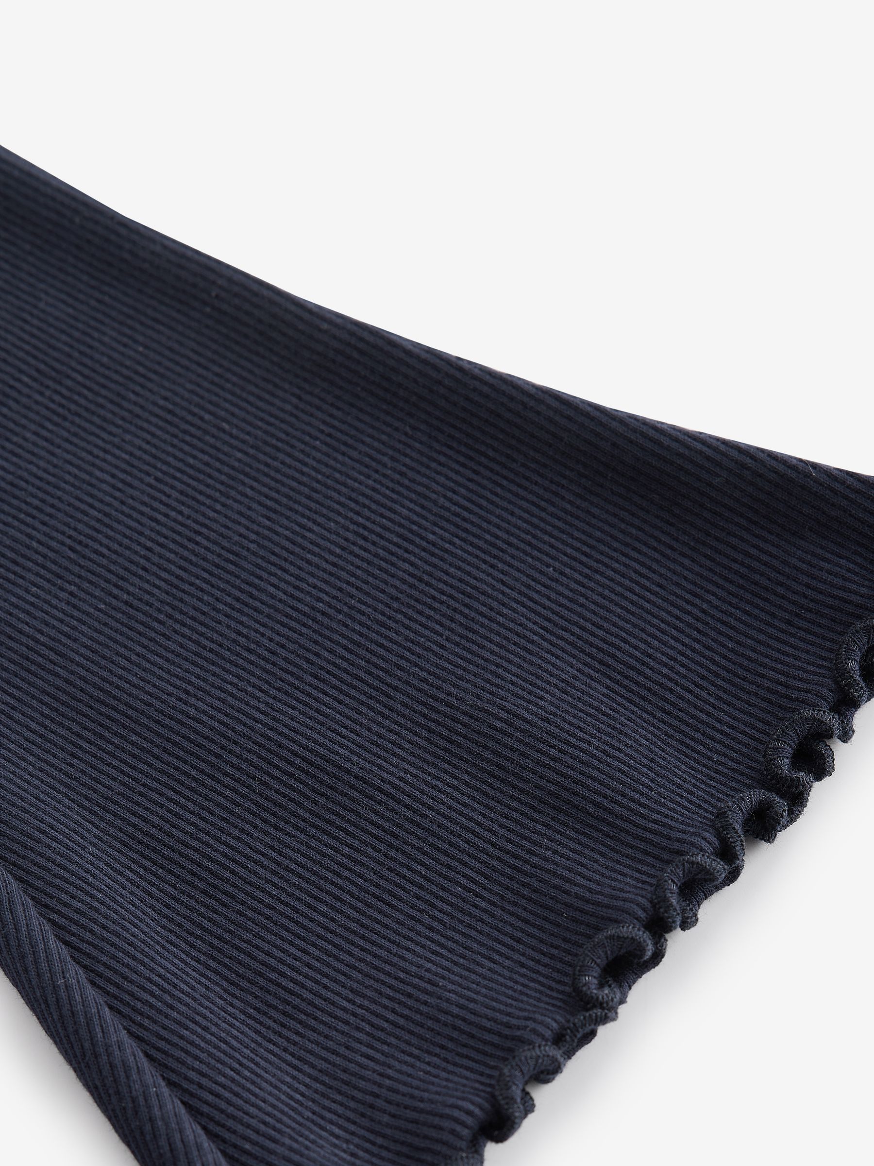 Marineblauw - Geribbelde flare legging (3 mnd-7 jr)