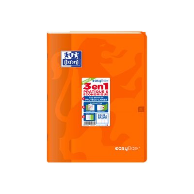 Oxford EasyBook - Cahier polypro 24 x 32 cm - 96 pages - grands carreaux (Seyes) - disponible dans différentes couleurs