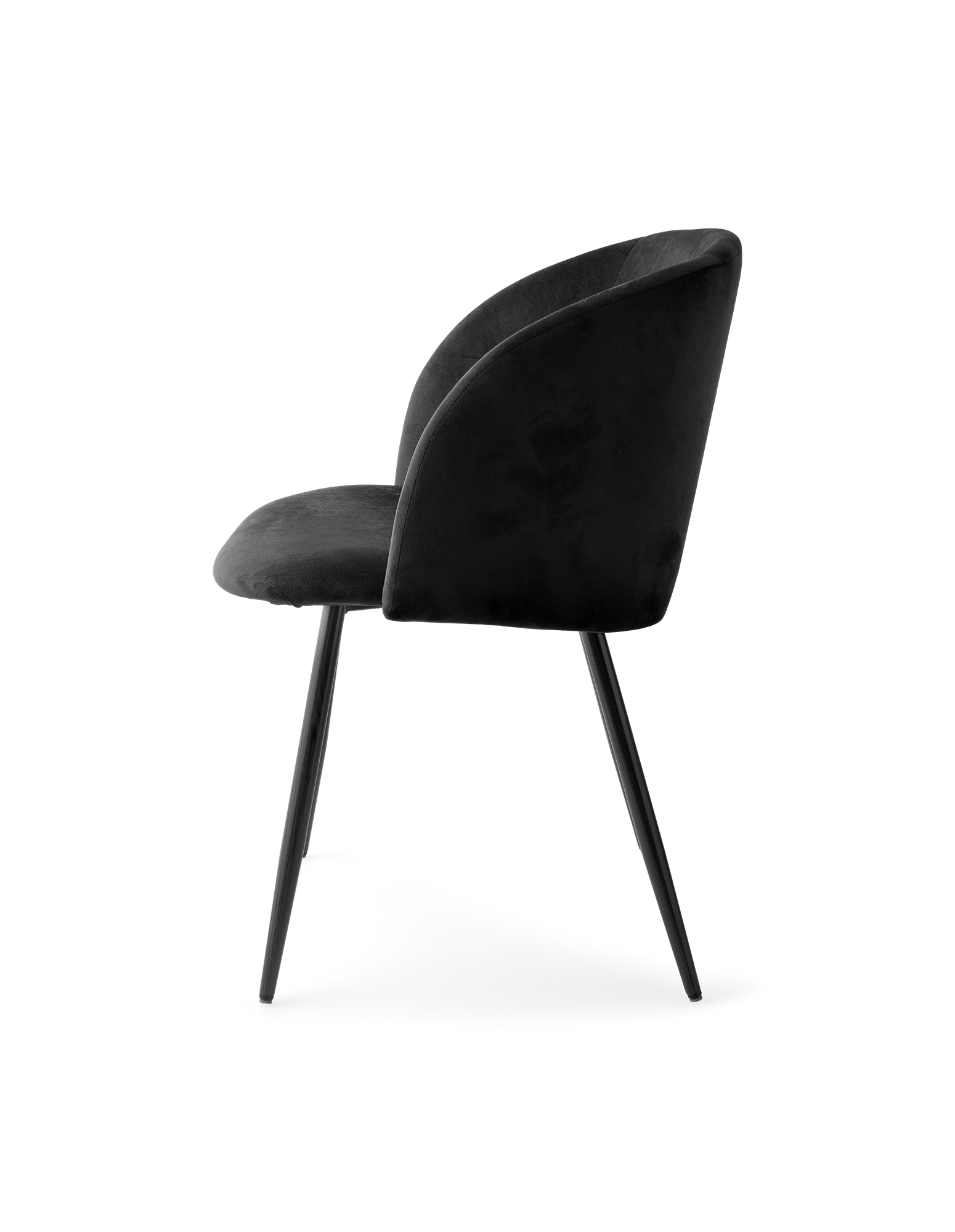 Stol i velour | Polyester/poppeltræ/jern. 54 x 47 x 81 cm. | Smokey Grey