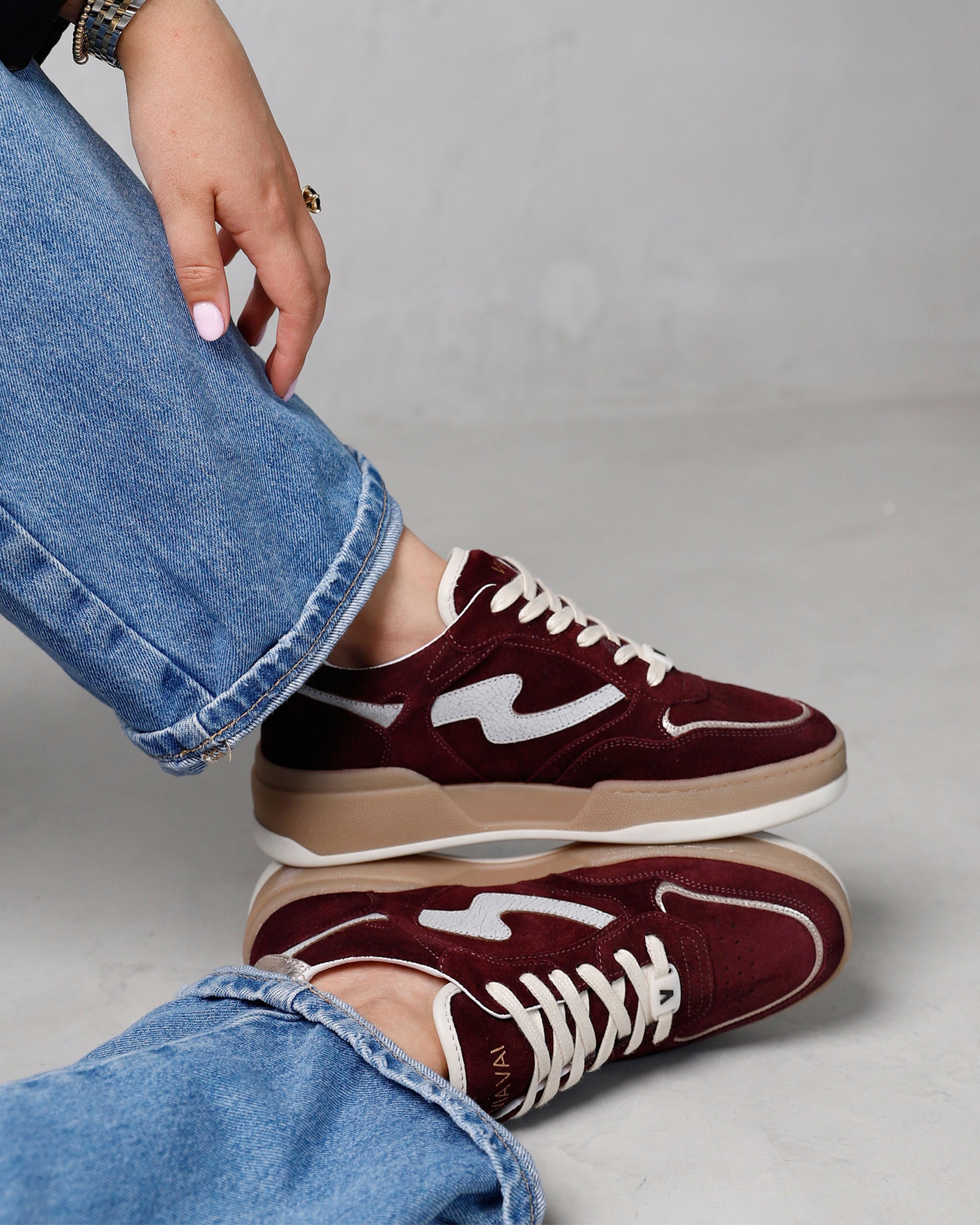 VIA VAI bordeaux dames sneakers Sam Levi