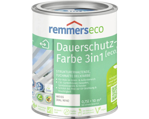 Remmers eco oliebasis houtverf RAL 9016 wit 750 ml
