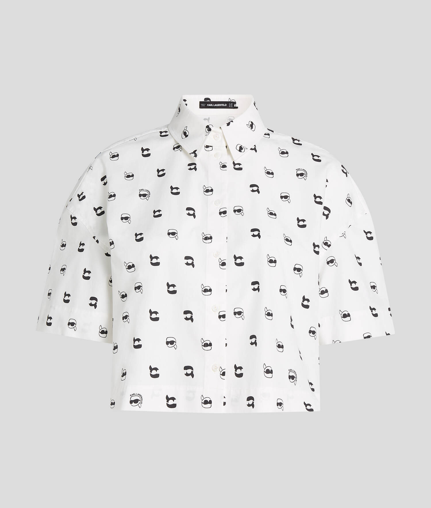 CHEMISE À IMPRESSION IKON INTÉGRALE - All Over Dot Print Blanc-Noir