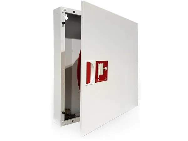 Noha Type 3, brandskab, 30 meter x 25mm slange, slangevinde er monteret på skabsdør, Manuel 1