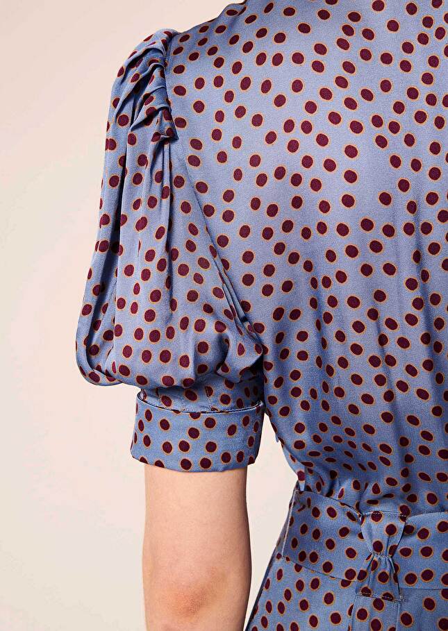 Robe Ranyableue imprimée à pois