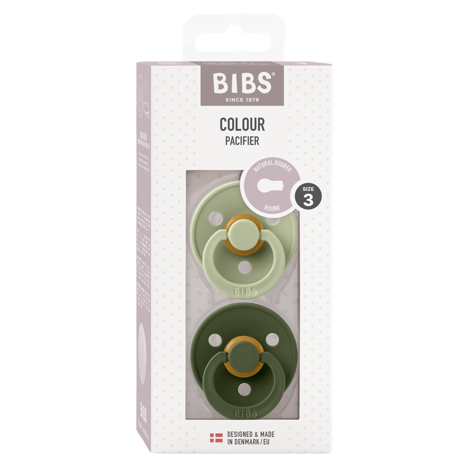 BIBS - Pacifier Colour 2 PACK - Sage/Hunter Green - Size 3