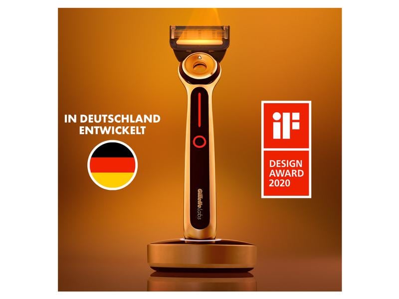 Gillette Labs Heated Razor Travel Pack Beheizter Rasierer für Männer mit Premium-Magnetdock und Lade-Etui