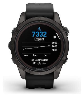 Montre de Sport Garmin Fenix 7S Pro Sapphire Solar Titane Noir Carbon Gris